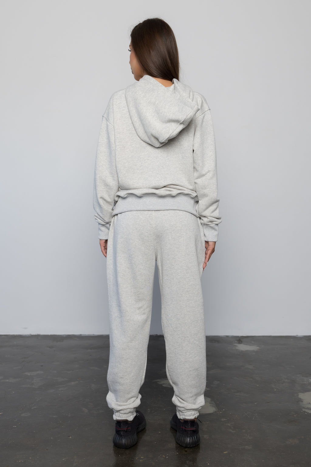 Compleu GRI ICE din bumbac cu broderie oversized - BILLIONAIRE