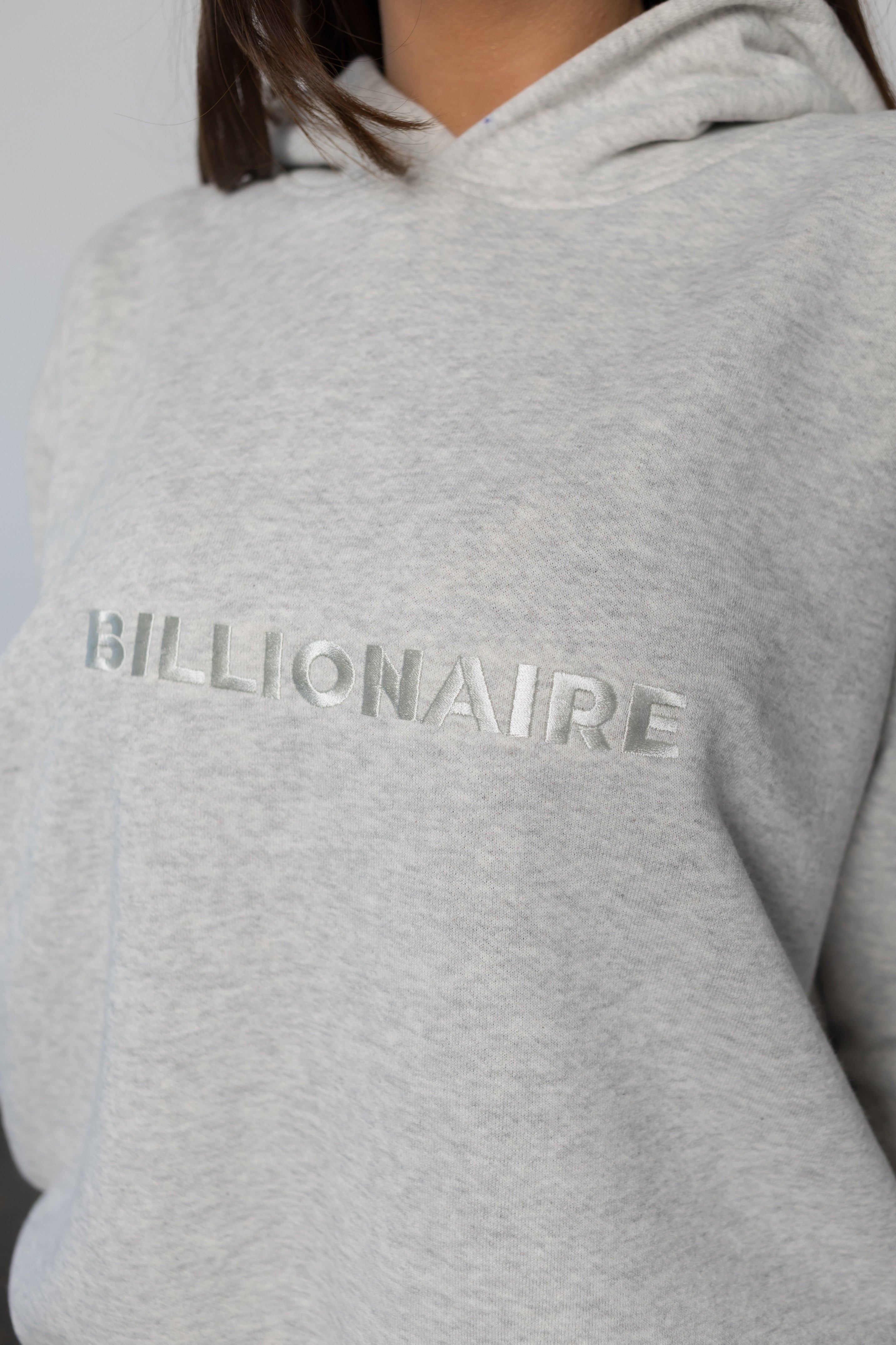 Compleu GRI ICE din bumbac cu broderie oversized - BILLIONAIRE