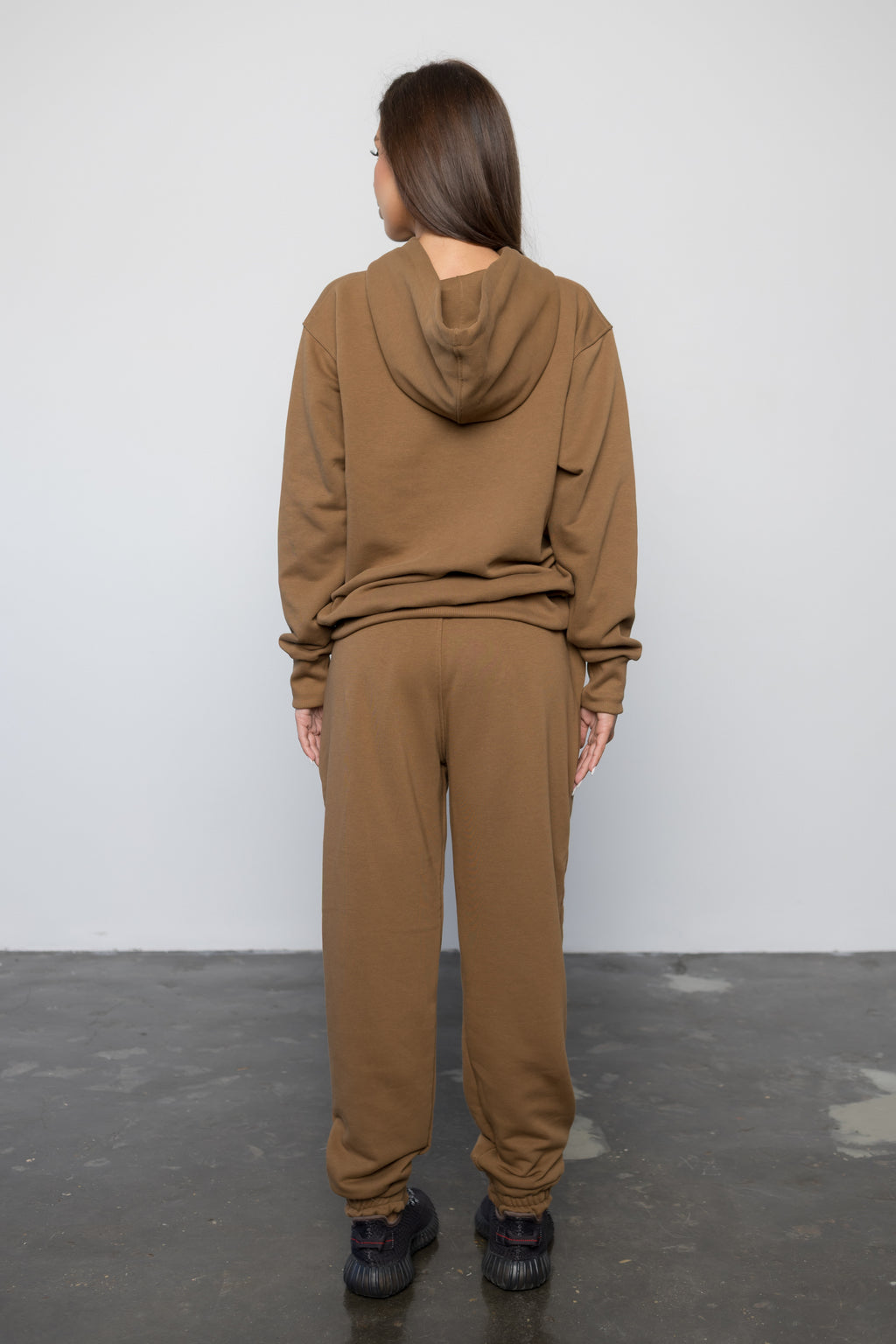 Compleu BROWN din bumbac cu broderie oversized - BILLIONAIRE