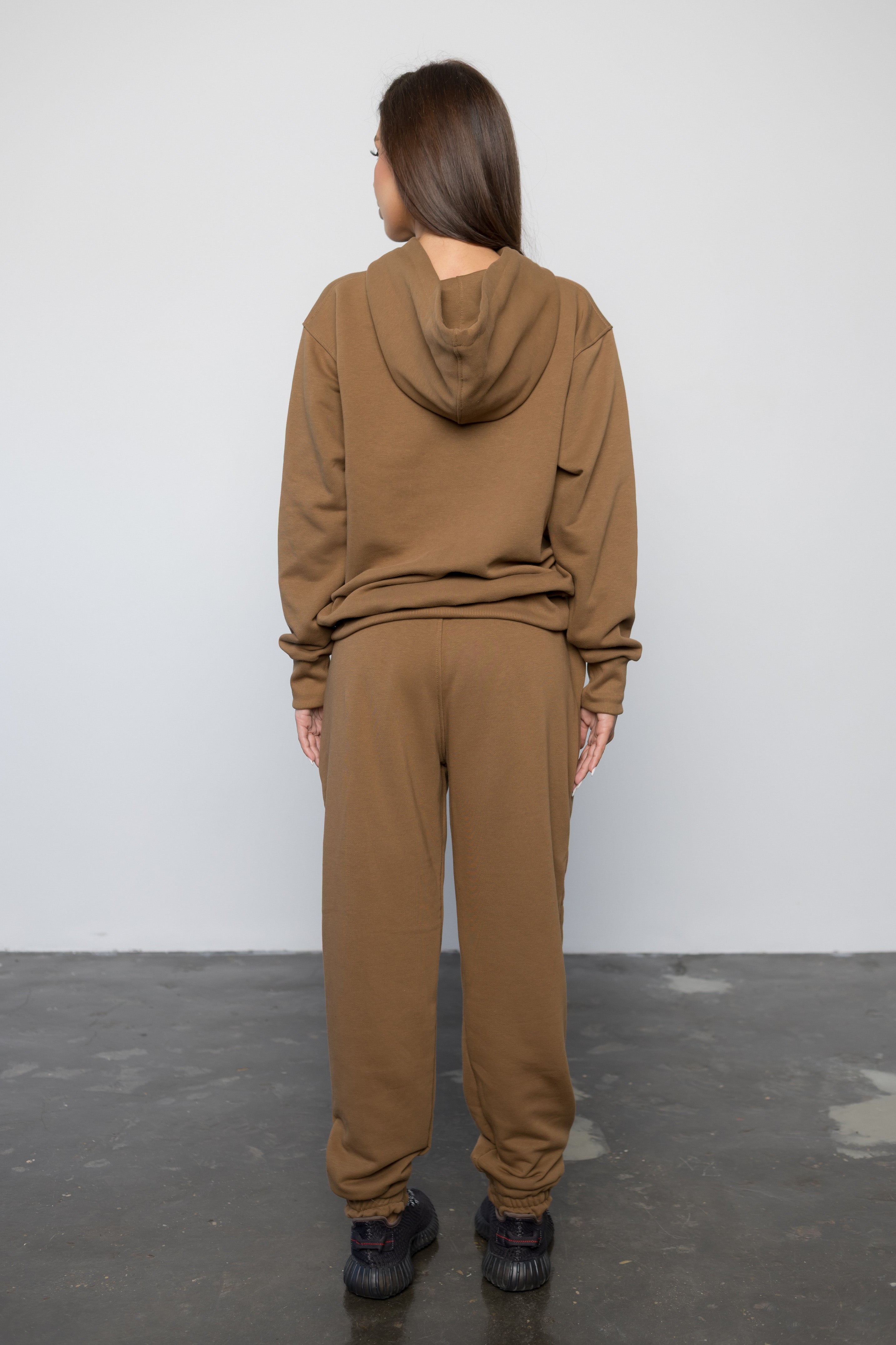 Compleu BROWN din bumbac cu broderie oversized - BILLIONAIRE