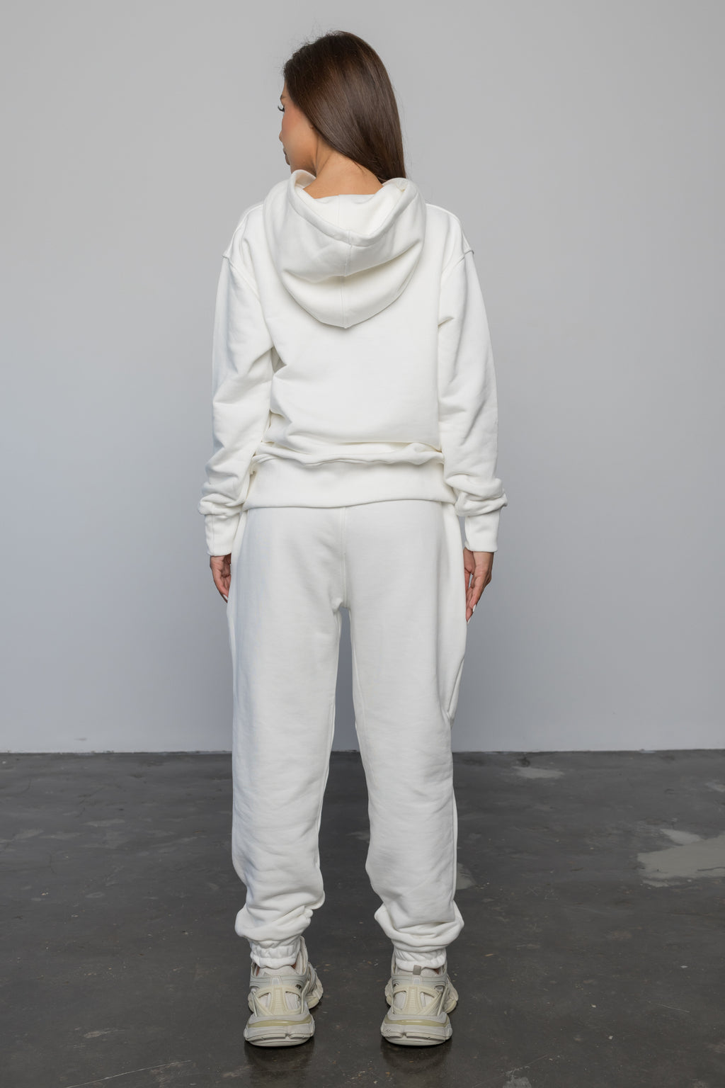 Compleu ALB din bumbac cu broderie oversized - BILLIONAIRE