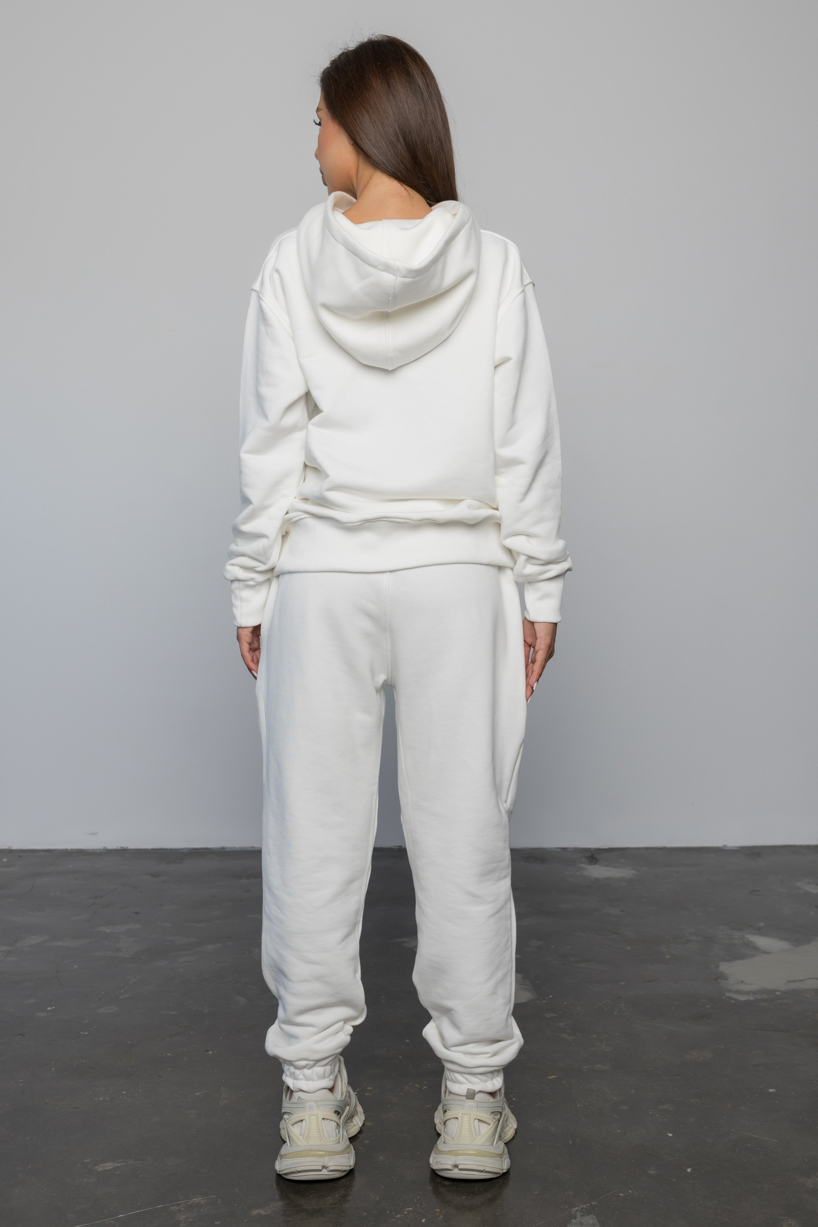 Compleu ALB din bumbac cu broderie oversized - BILLIONAIRE