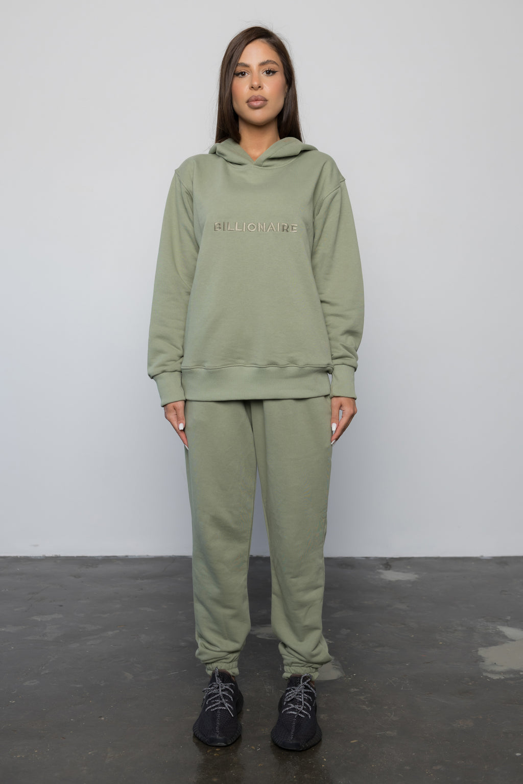 Compleu KHAKI din bumbac cu broderie oversized - BILLIONAIRE