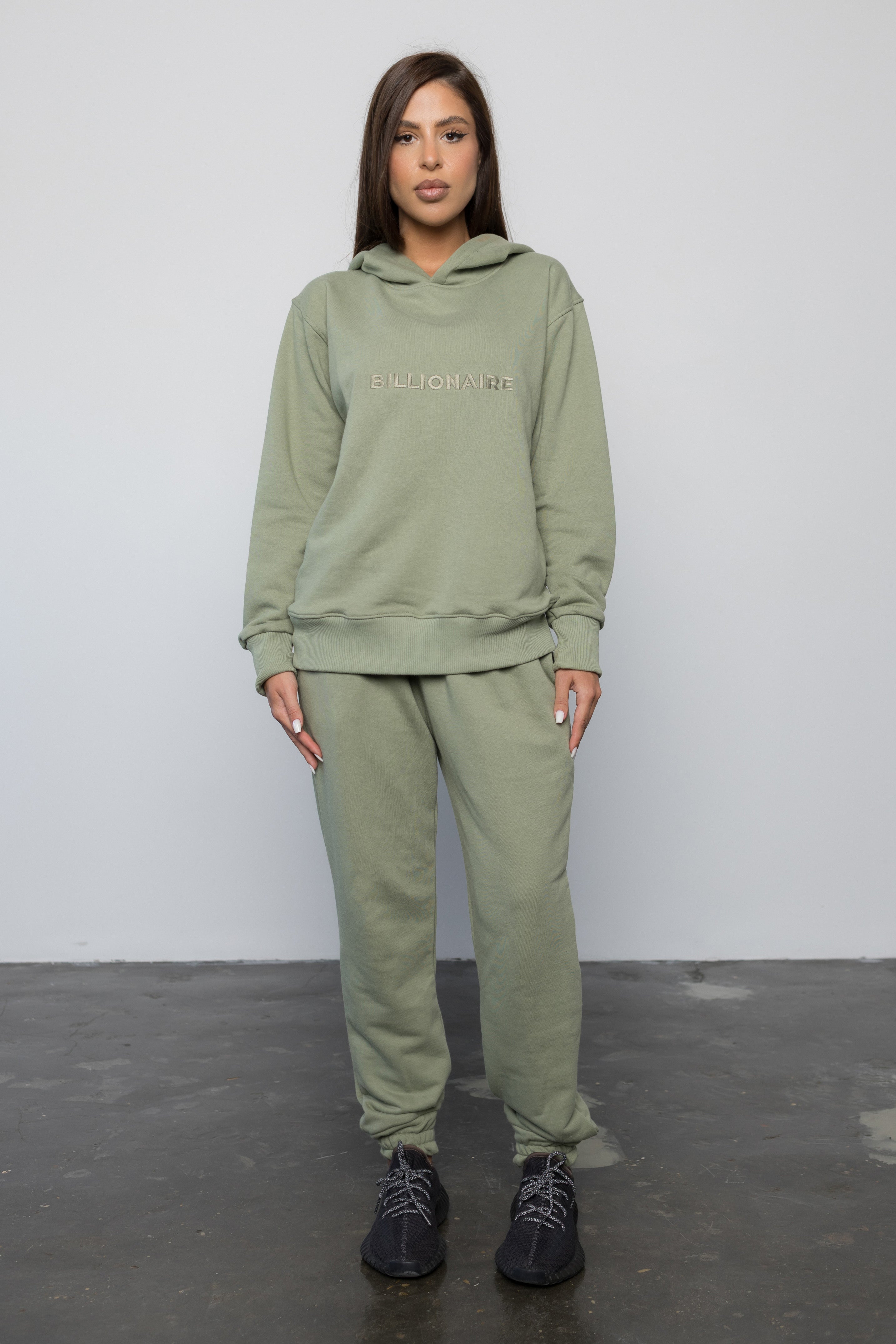 Compleu KHAKI din bumbac cu broderie oversized - BILLIONAIRE