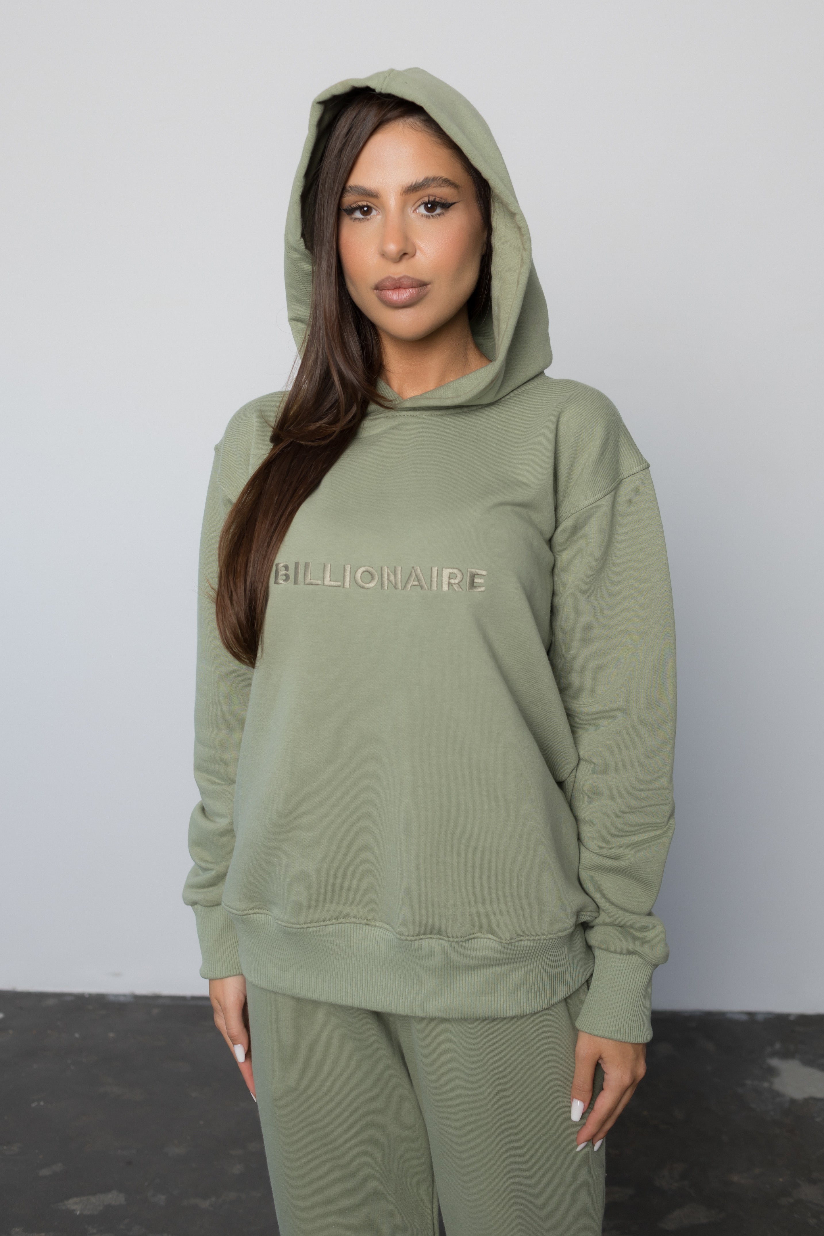 Compleu KHAKI din bumbac cu broderie oversized - BILLIONAIRE