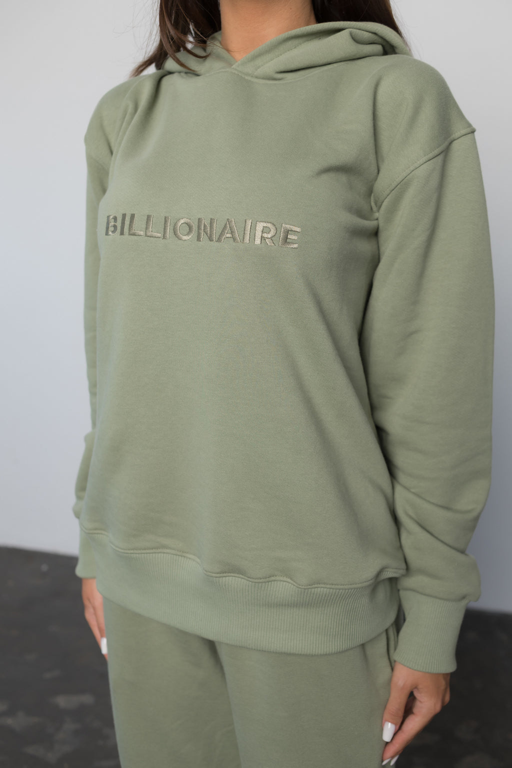Compleu KHAKI din bumbac cu broderie oversized - BILLIONAIRE