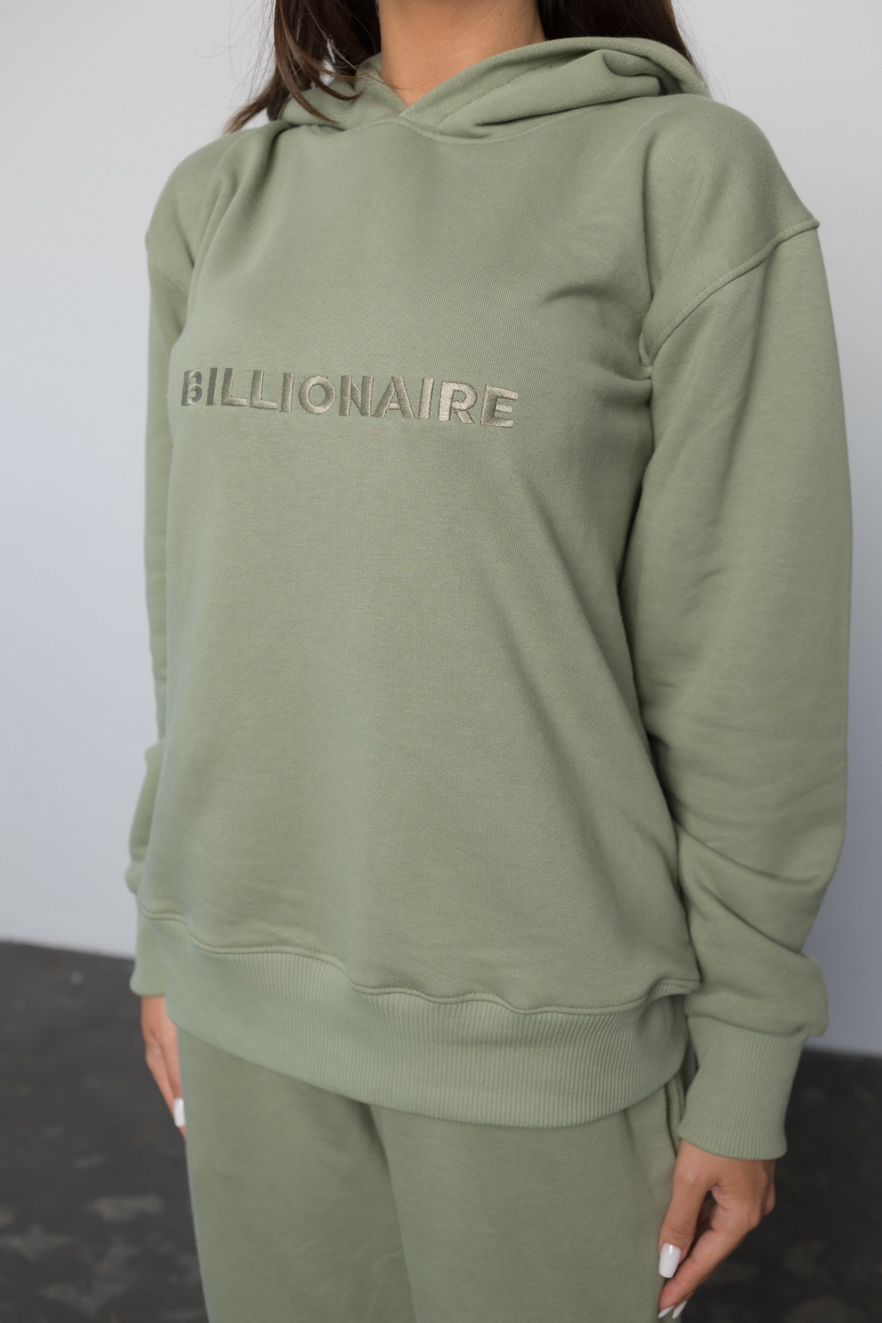 Compleu KHAKI din bumbac cu broderie oversized - BILLIONAIRE