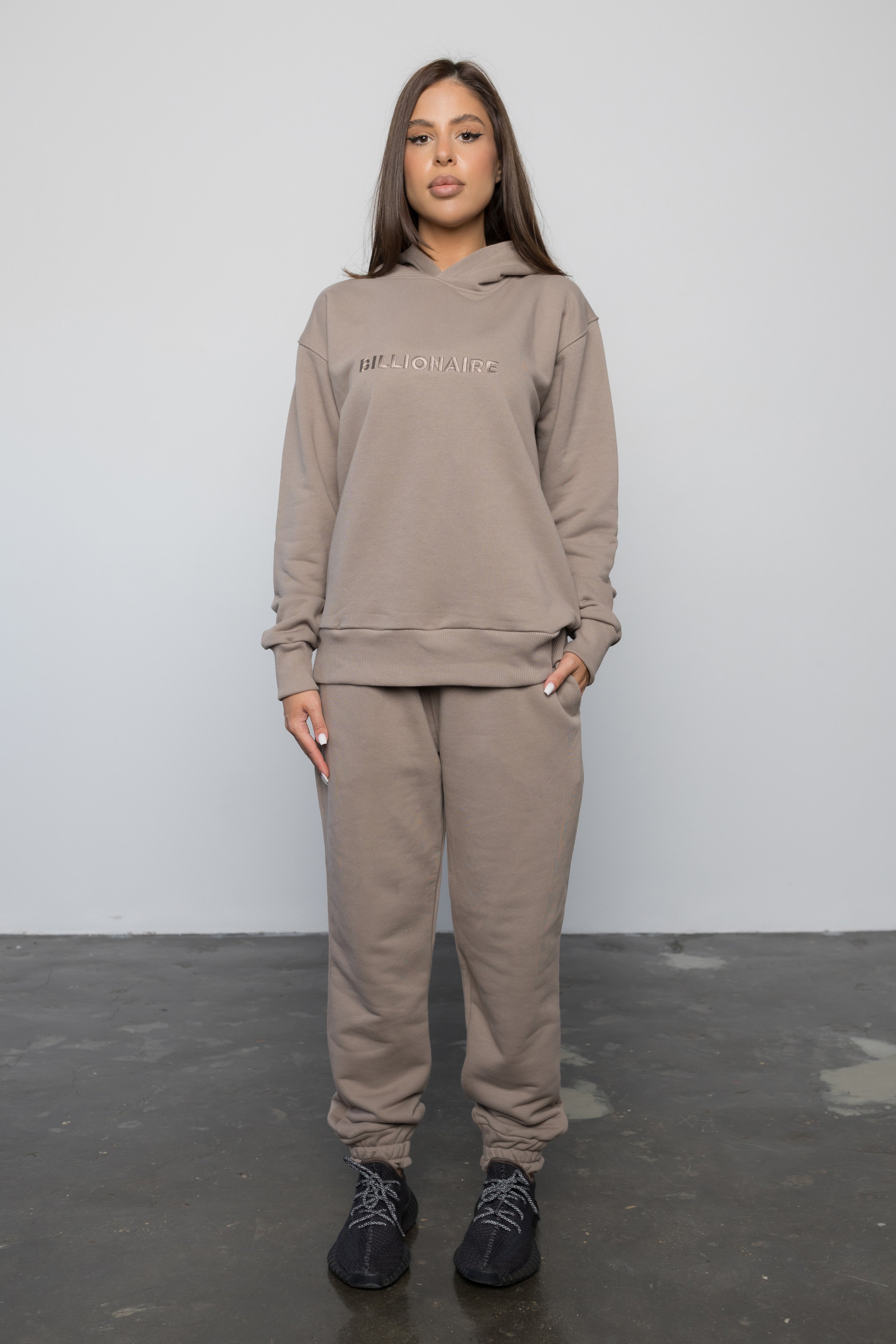 Compleu CAPPUCINO din bumbac cu broderie oversized - BILLIONAIRE