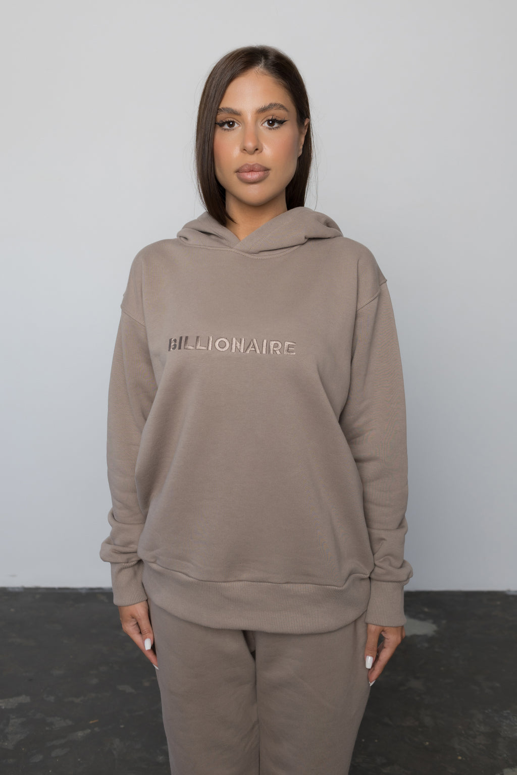 Compleu CAPPUCINO din bumbac cu broderie oversized - BILLIONAIRE