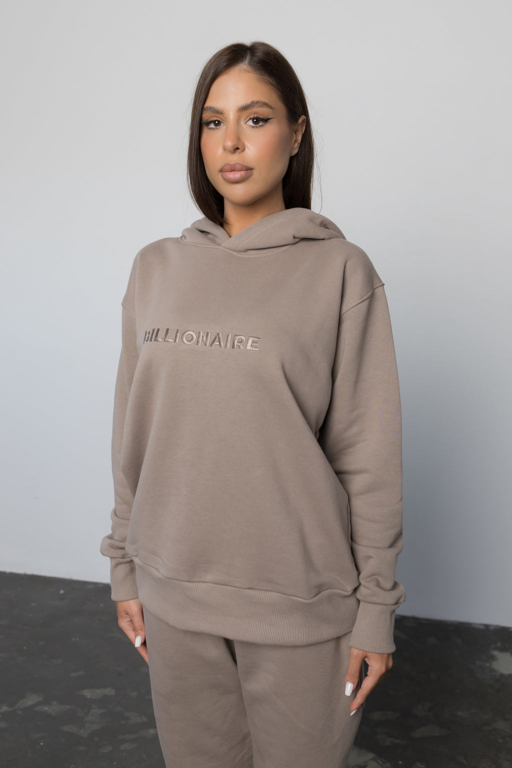 Compleu CAPPUCINO din bumbac cu broderie oversized - BILLIONAIRE