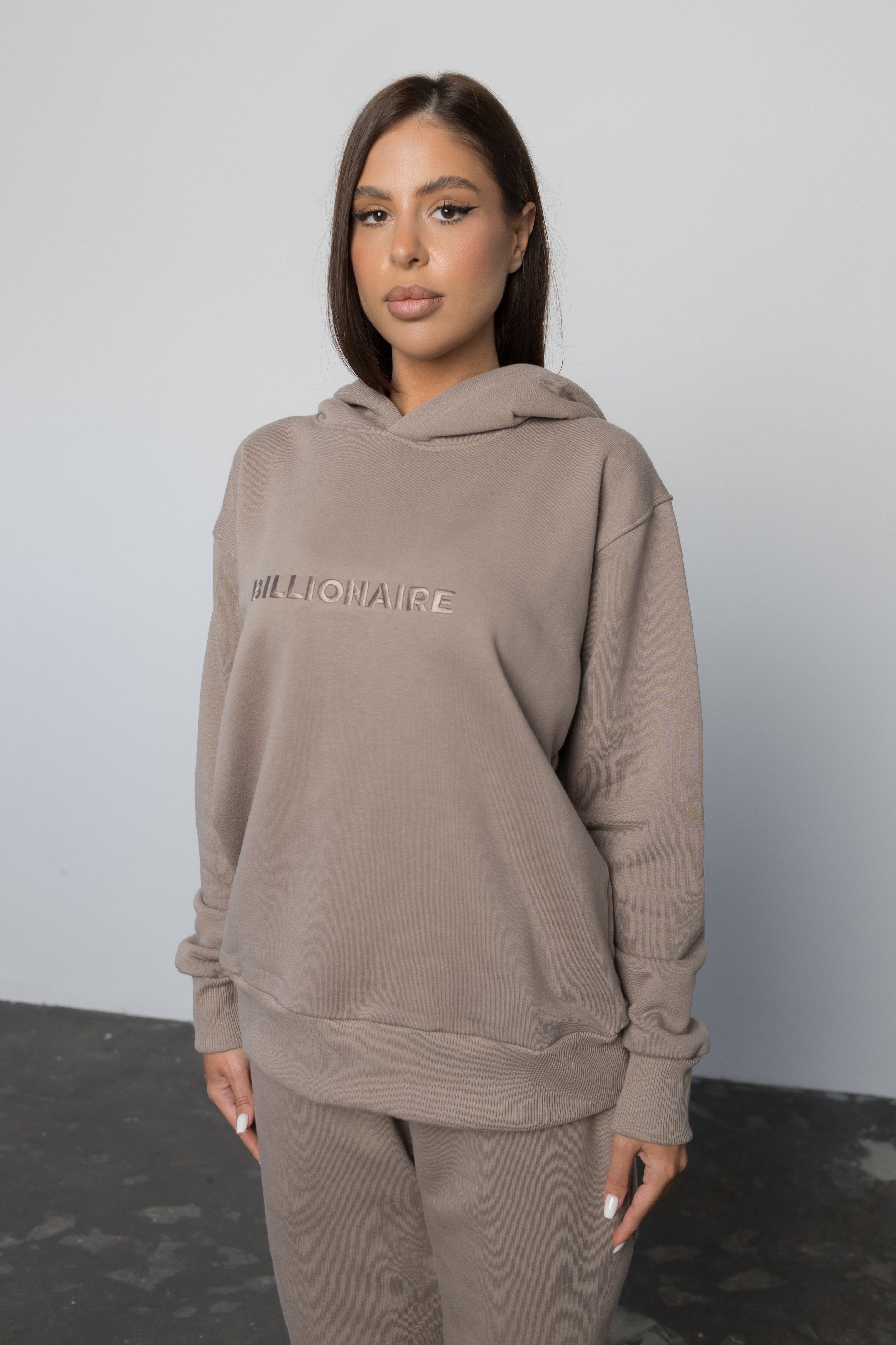 Compleu CAPPUCINO din bumbac cu broderie oversized - BILLIONAIRE